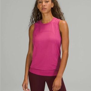 LULULEMON Swiftly Breathe Muscle Tank Top Pink Lychee Size 6/8